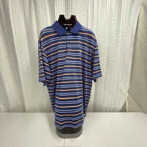FootJoy Atlanta Athletic Club 1898 Mens L Golf Polo Blue Gold Striped FJ(510-4)